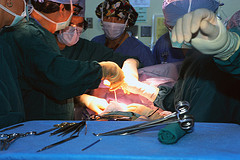 Doctors operating